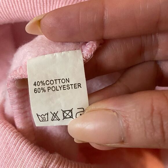 FRIENDS Pink Drawstring Long Sleeve Hooded Hoodie Sweatershirt Medium - Picture 6 of 7